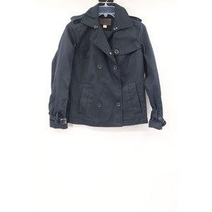 fossil women's Small double breasted jacket collared cinch sleeve cotton heavy